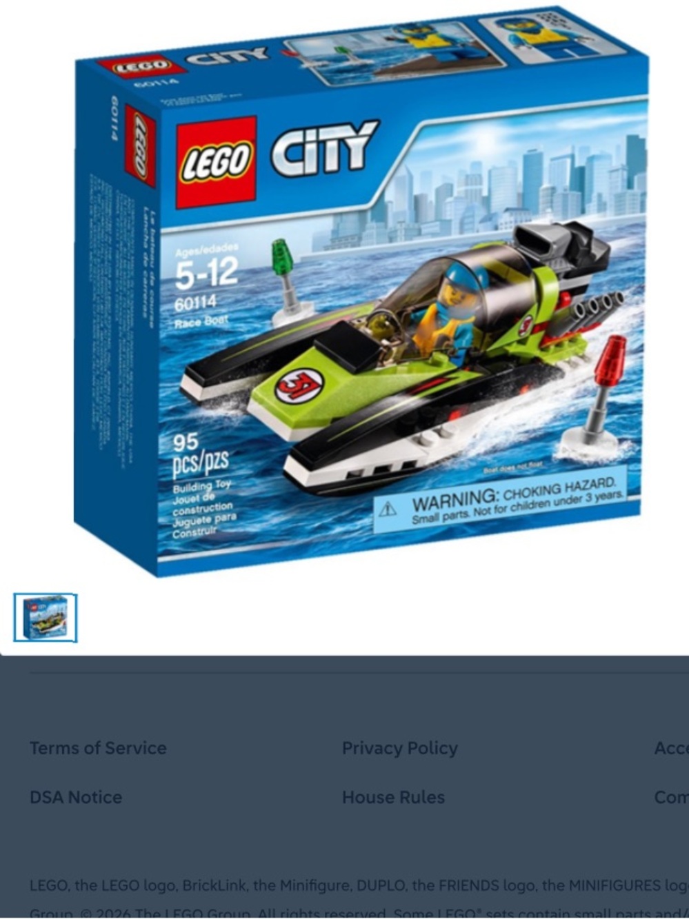 Lego City Set 60114 Race Boat